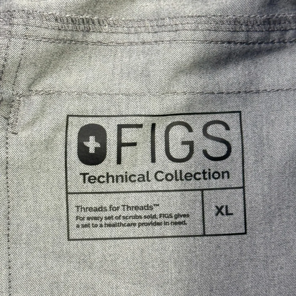 FIGS Scrub Pants Mens XL Gray Technical‎ Collection T2001 Cargo Drawstring